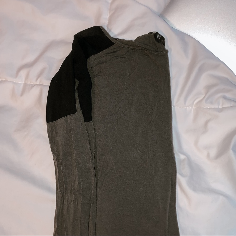 a.n.a dark green long sleeve shirt